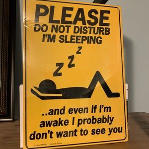 Do not disturb - sleeping sign